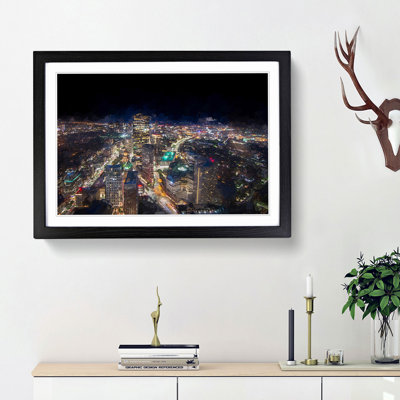 Night in Boston Massachusetts in Abstract - Picture Frame Graphic Art Print