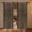 Porte de grange coulissante double en panneau de fibres à densité moyenne noyer noir 2 panneaux 80 po x 30 po Double-130849427-130849429-130850187