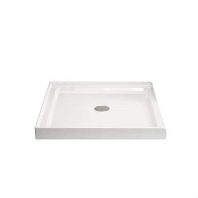 36X36in Shower Base White, Centered Drain And Single