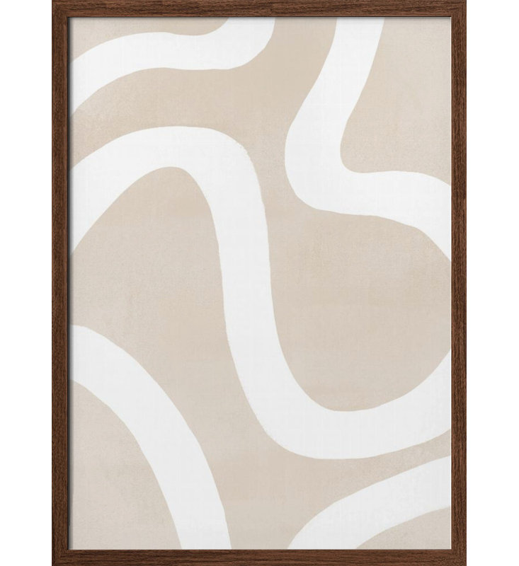"Squiggly Abstract Art", art mural texturé encadré, Encadrement brun, H 40 po x l 30 po