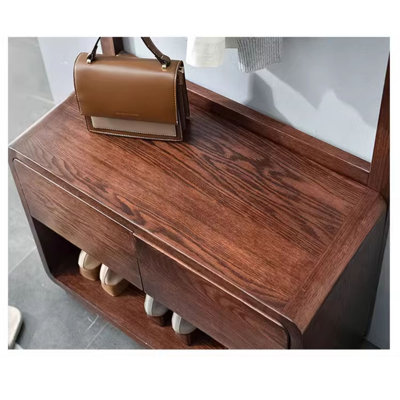 Oak Wood Hall Tree with Drawers