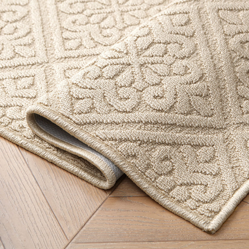 Laura Ashley Austell Solid Hi-Low Tufted Rugs, Beige, Rectangle 2'2" x 3'9"/Runner 2'2" x 5'