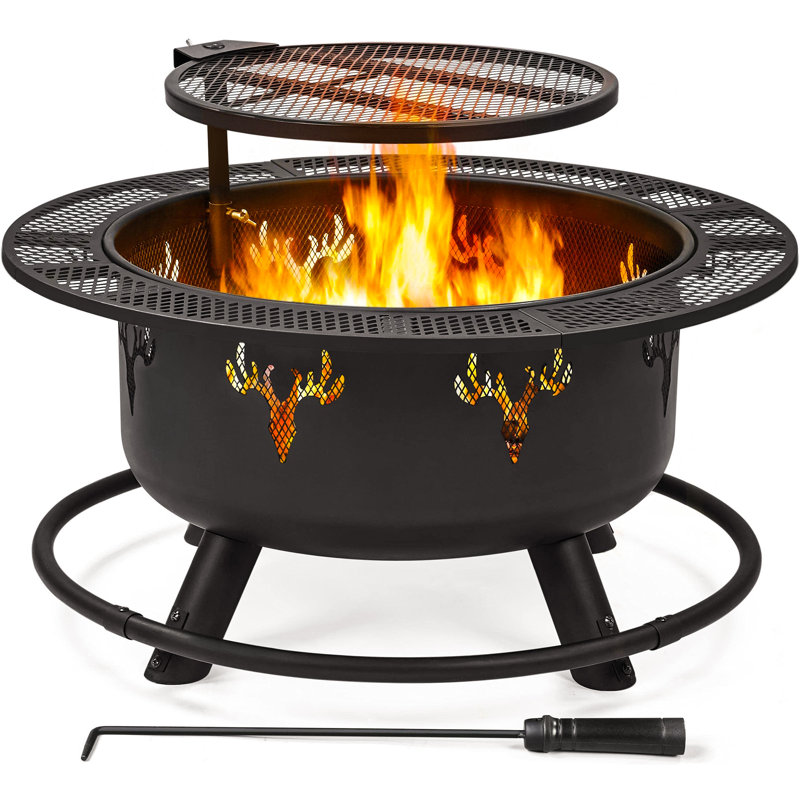 Bulle Round Iron Wood Burning Fire Pit