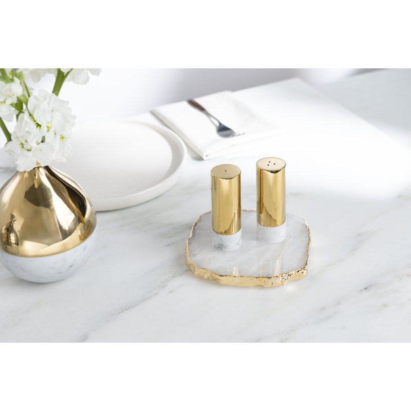 Ensemble salière et poivrière Coluna Dual, Or