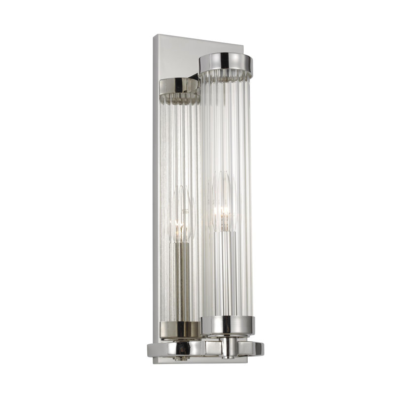 Steel Corner Wall Light, Polished Nickel