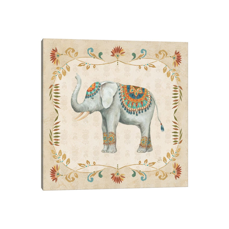 Elephant Walk III by Daphne Brissonnet - Wrapped Canvas Painting, 30.48 cm H x 30.48 cm W