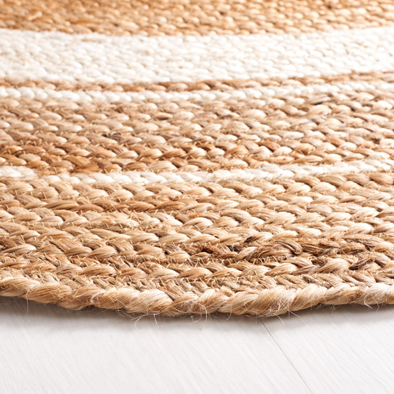 Pellet Natural Fiber Flat Weave Jute Rug, Round 5'
