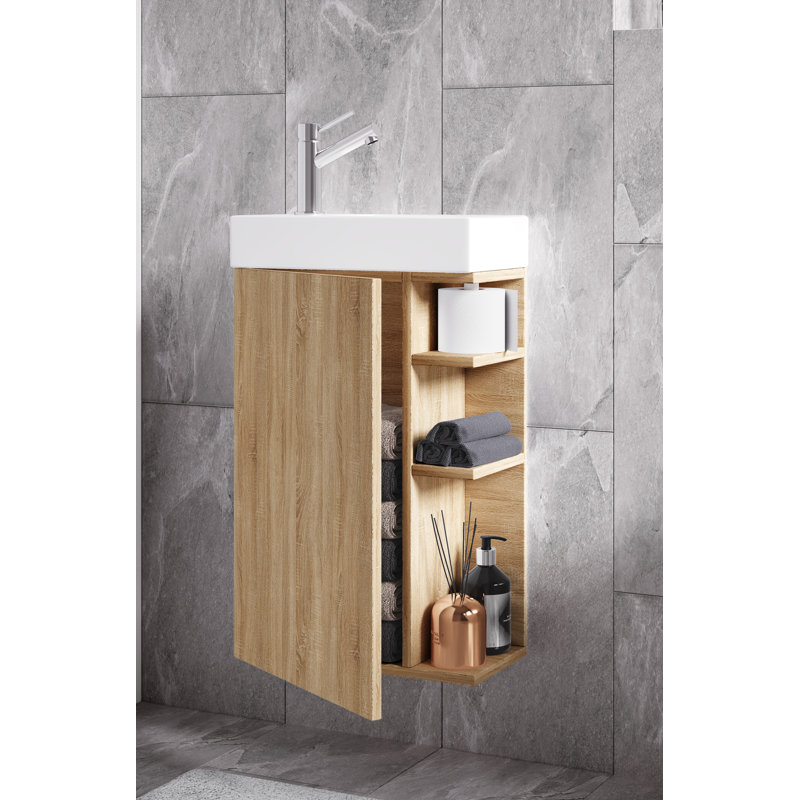 Raquele Bathroom Vanity with Basin, Oak