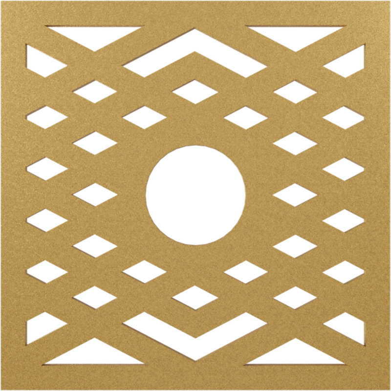 Médaillon de plafond de 40 po x 40 po x 10 3/8 po x P 1 po à chevron en PVC de qualité architecturale, argent chaud antique