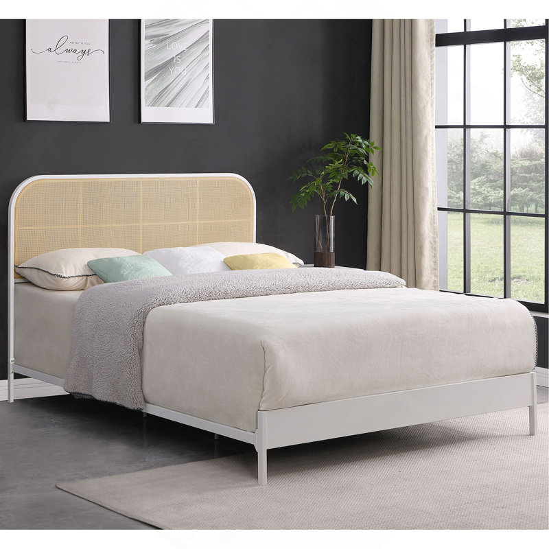 Open Cane Webbing Metal  Bed