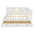 L-Shaped Bed Frame with Drawer and and Bookcase