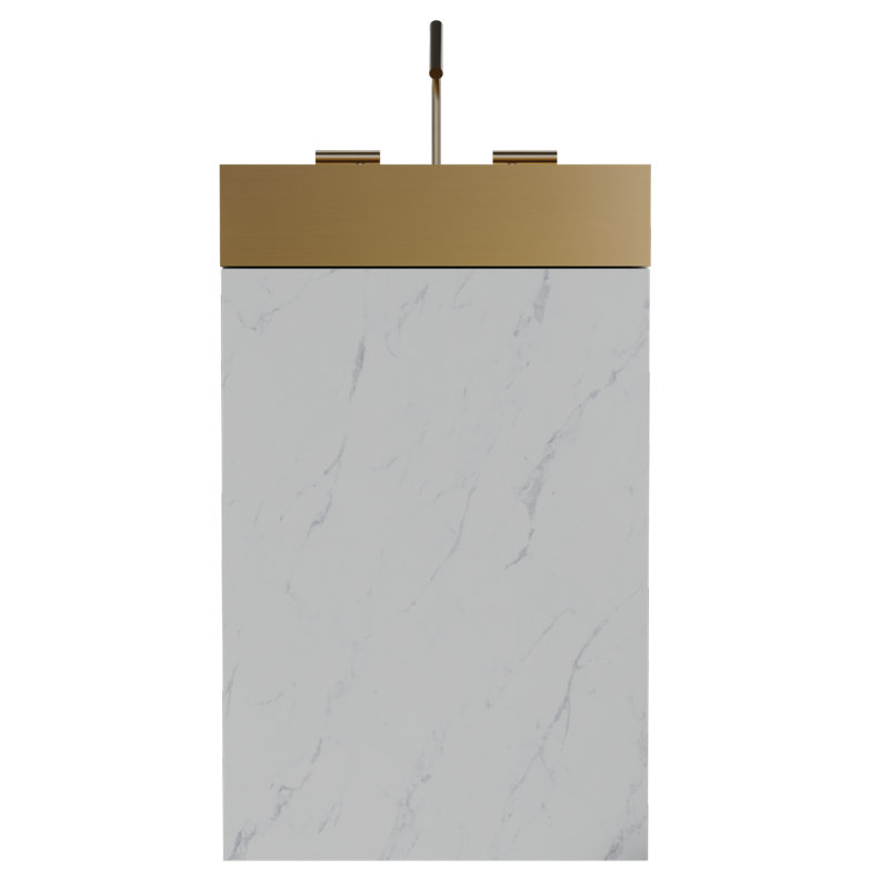Meuble-lavabo en marbre avec lavabo en céramique, Marbre blanc