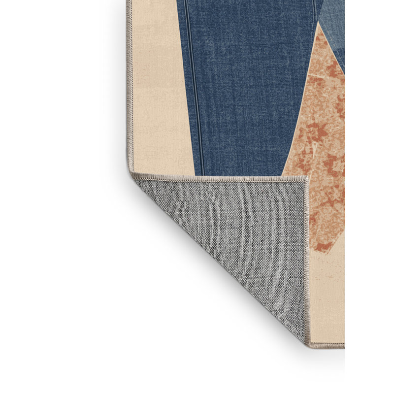 Tapis marocain décontracté à la machine Buckland brun et beige, 5 x 8