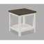 Table basse moderne avec plateau ouvert, salon 3 pièces au fini brun et blanc, fabrication solide