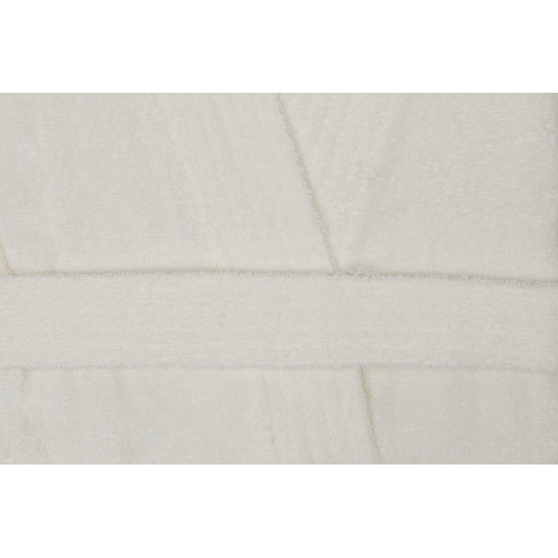 Peignoir 100% coton mi-mollet garçon avec poches, Crème