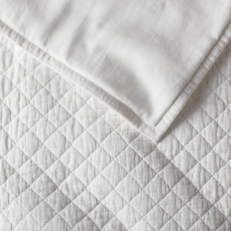 Jeffen Linen Blend Sham Set, King, White