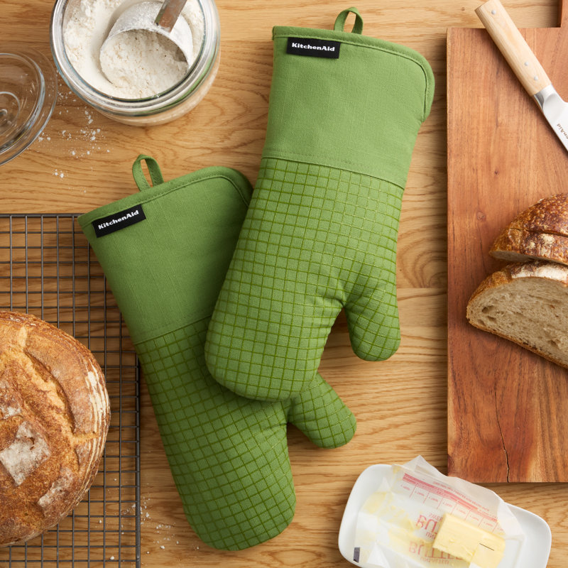 Ensemble de 2 gants de cuisine pour cuisiner Kitchenaid Gourmet Series, Vert matcha