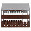 Lit simple Montessori espresso avec tablettes de rangement en bois