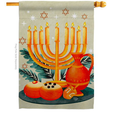 Drapeau de maison 40 po x 28 po Light of Hanukkah
