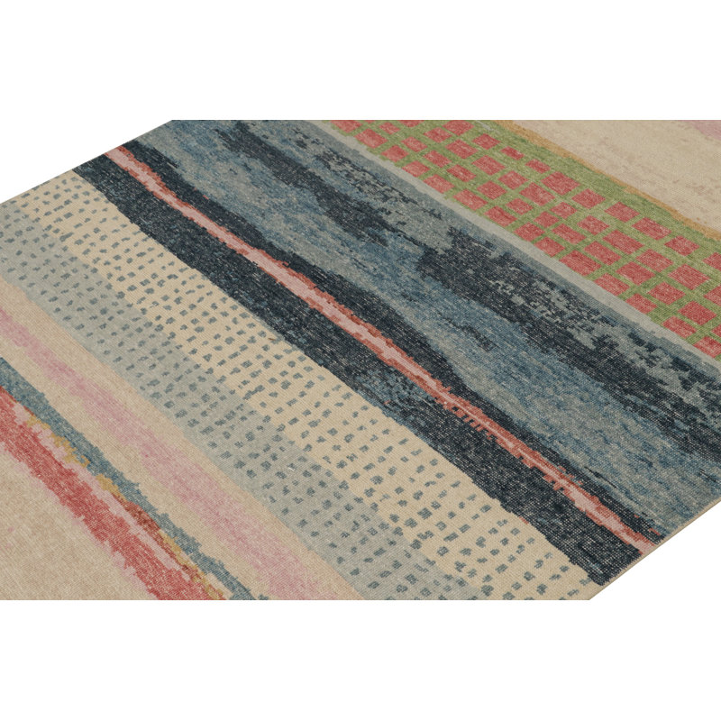 Distressed Homage Hand Knotted Wool Abstract Area Rug, Rectangle 12' x 16'