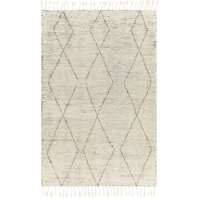 Camille Wool Geometric Area Rug in Cream/Brown/Gray