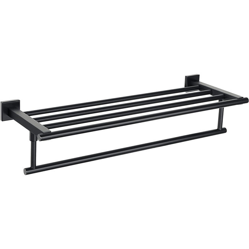 Porte-serviettes mural requis, Noir mat, H 5 po x l 24 po x P 7,82 po