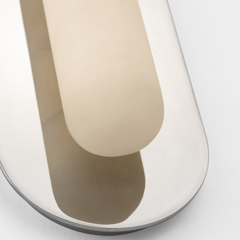 Kelly Wearstler Fosse 28" Linear Tube Sconce with Alabaster, Polished Nickel