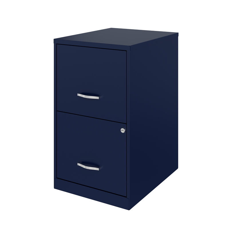 Navy 18" Lockable 2-Drawer Steel File Cabinet
