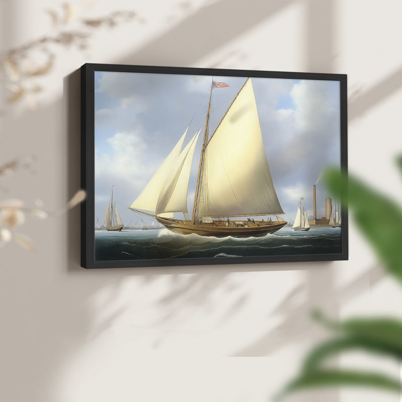 Série nautique-C III - Reproduction encadrée - Restickable, H 11 po x l 14 po, Noir, noir, noir, noir