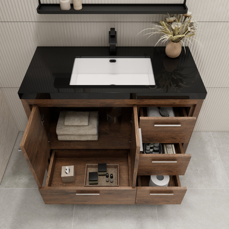 Ensemble de meuble-lavabo simple 42 po Ephesus, Bois de rose