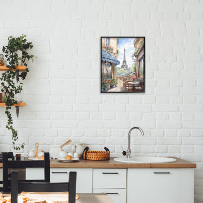 Eiffel Tower City View Framed Giclee, design by LSR Creative Studio