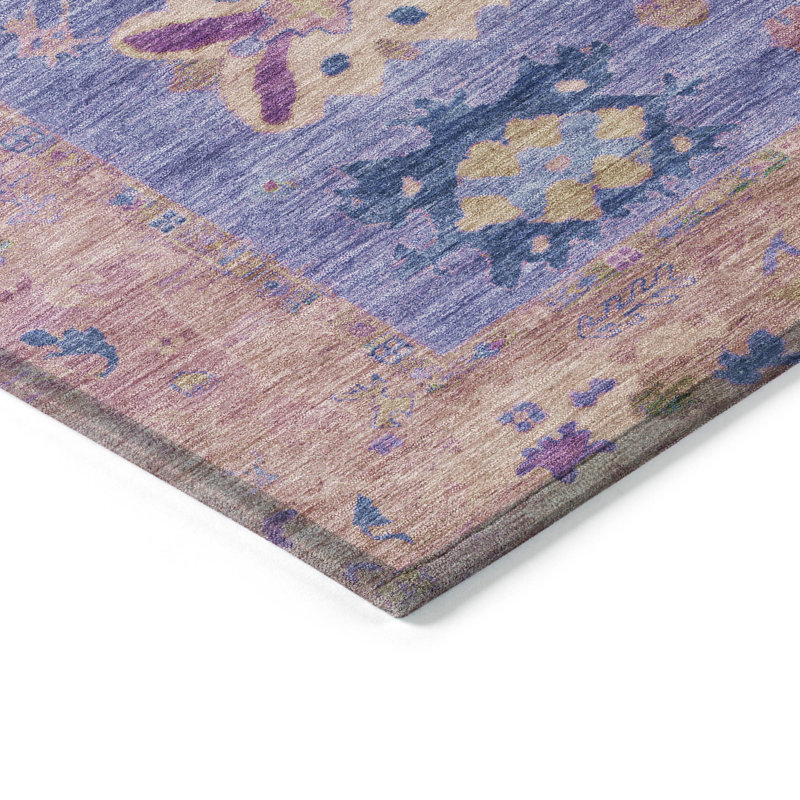 Tapis mauve Xhevrie lavable à la machine intérieur / extérieur, Rectangle 5 pi x 7 pi 6 po