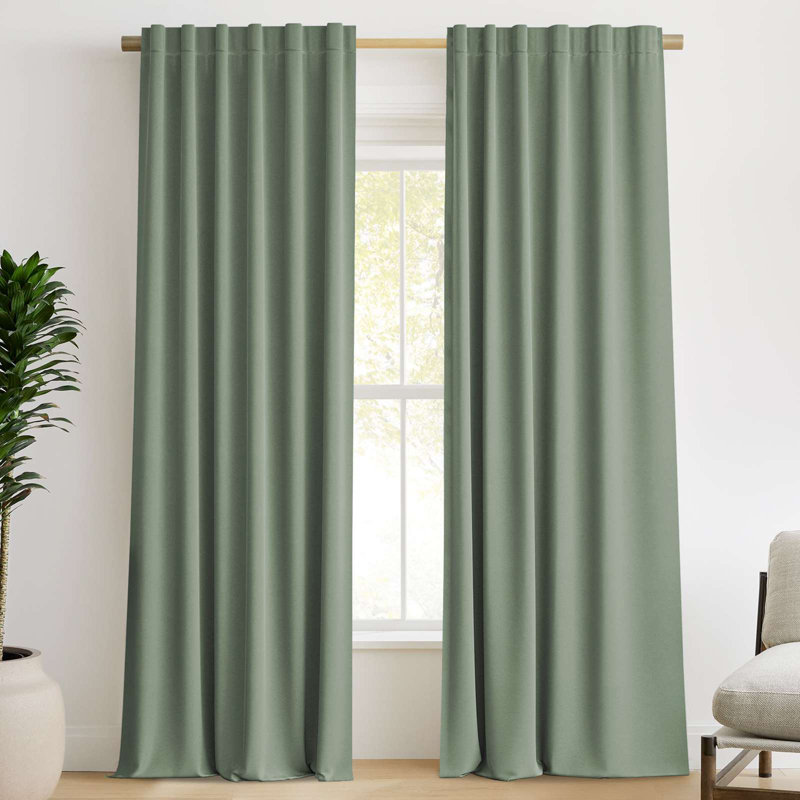 Curtains Thermal Insulated Window Treatment Panels Room Darkening Drapes for Living Room Back Tab/Rod Pocket Bedroom Draperies 2 Panels