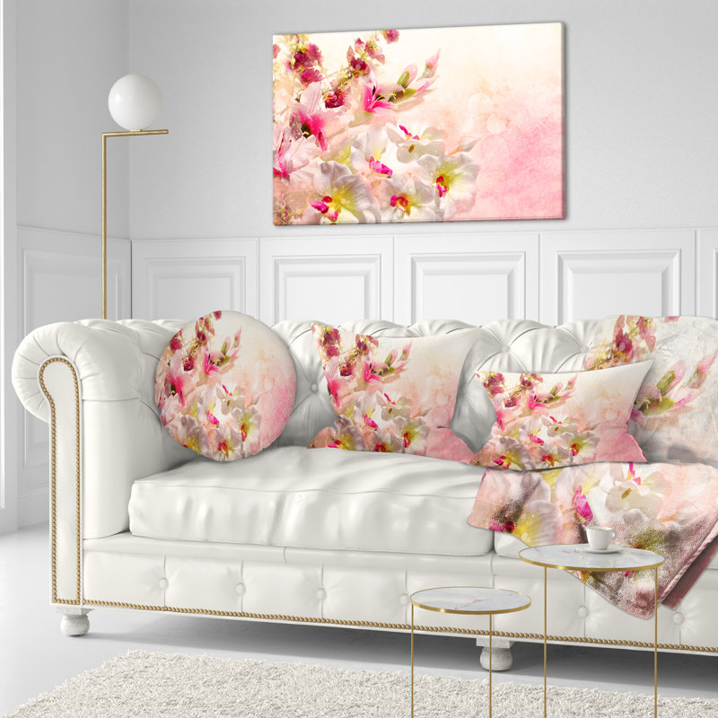 Coussin décoratif floral bouquet de fleurs