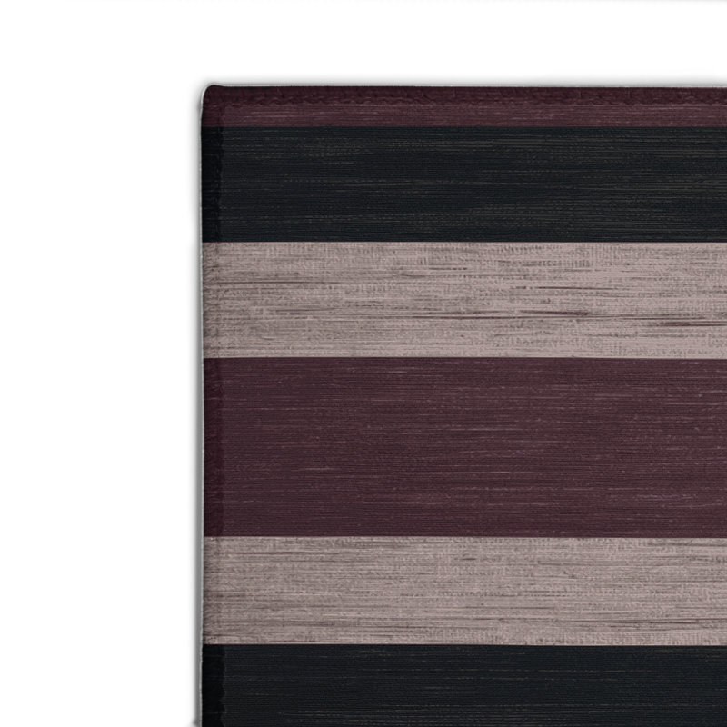 Tapis intérieur / extérieur noir HorizontalStripes, Rectangulaire 2 pi x 3 pi