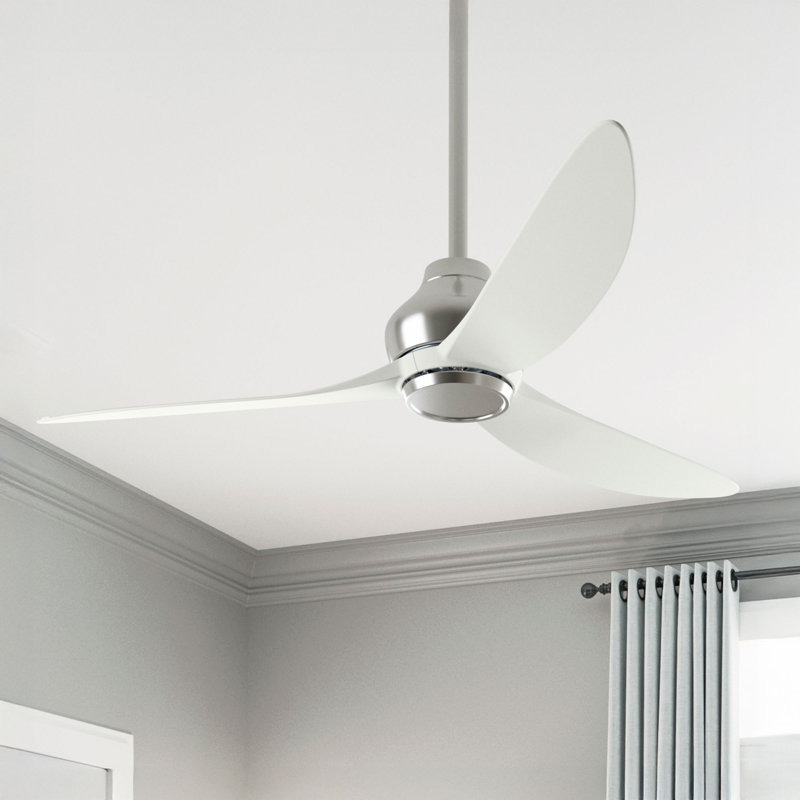 Casablanca 52 inch Eyla ENERGY STAR® Damp Rated Ceiling Fan and Wall Control and Handheld Remote, Brushed Nickel