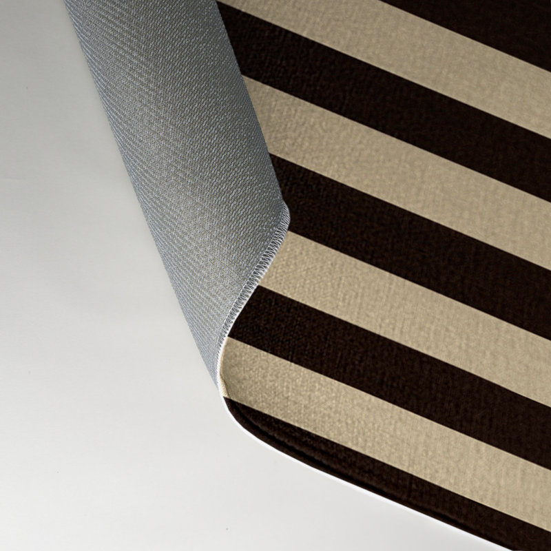 Tapis intérieur / extérieur beige HorizontalStripes, Rectangle 5 pi x 7 pi