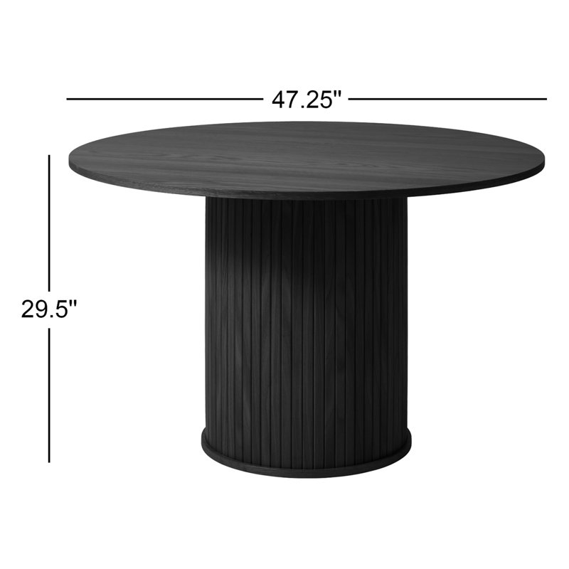 Iris 47" Pedestal Dining Table, Black Oak