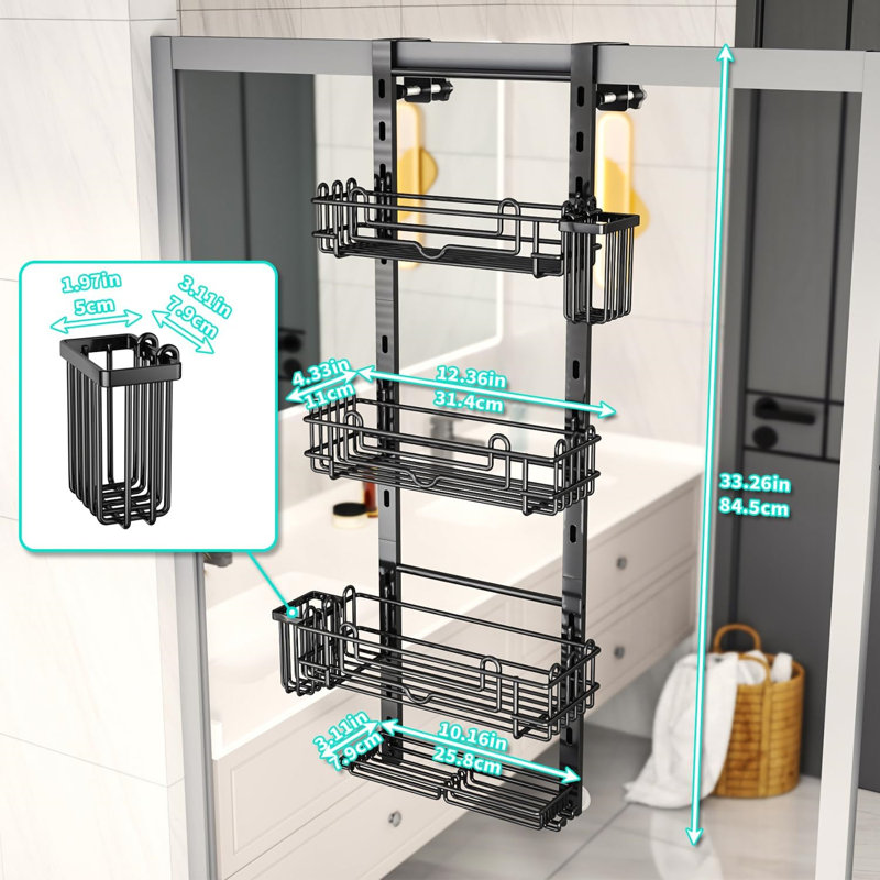 Over-the-Door Stainless Steel Shower Caddy