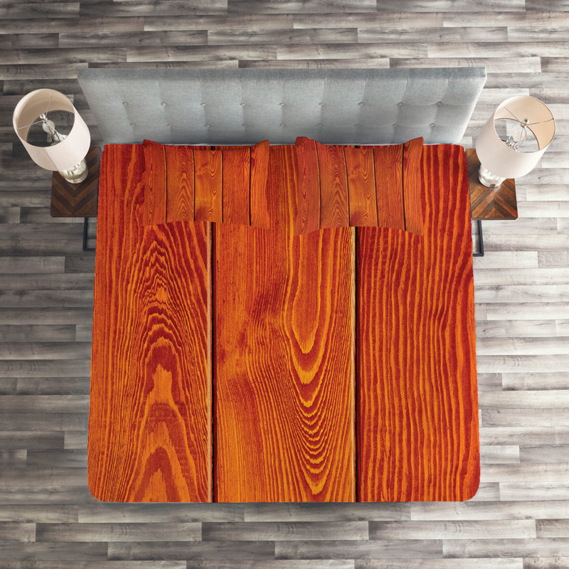 Rustic Polyester Abstract Coverlet, King Bedspread + 2 Shams