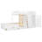 Full Size Bunk Bed with 2 Large & 5 Small Drawers, Small Wardrobe, Modern Storage Bunk Bed, MDF & Solid Wood, White-222677616