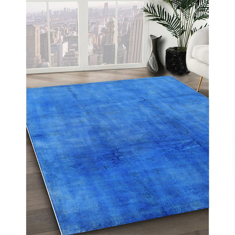 Tapis 10056 de style Mid-Century moderne 10056 lavable à la machine, Rond 5 pi