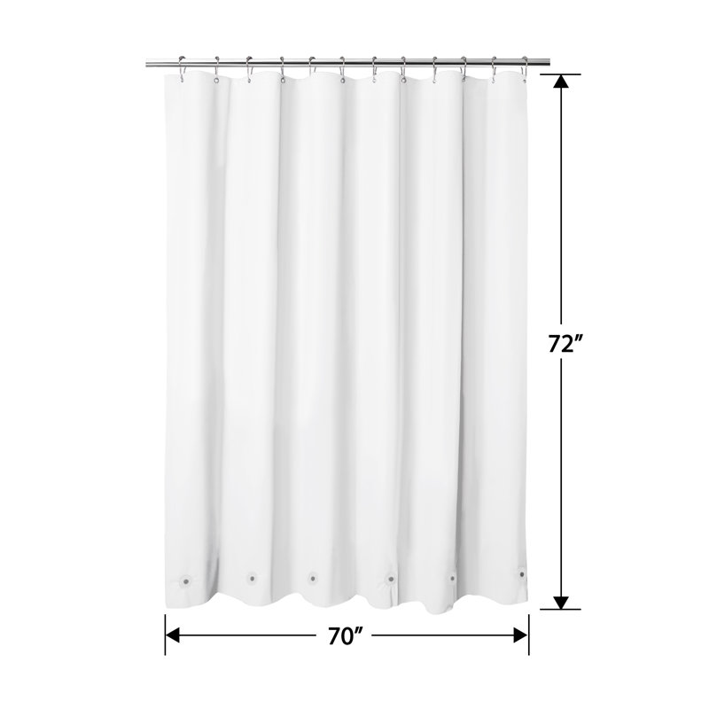 Doublure de rideau de douche simple imperméable en PEVA Wayfair Basics, Blanc