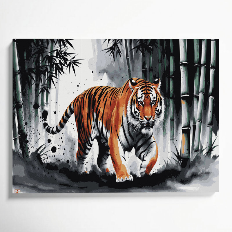 «Big Cats Indochinese Tiger», art mural sur toile, H 24 po x l 36 po
