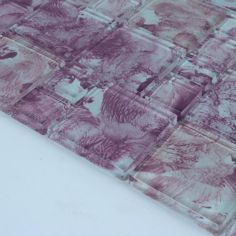 Carreau de mosaïque en verre piscine, Brise mauve