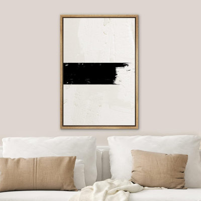 Minimalist " Geometric Black Stripe Tan Color Field Abstract Shapes Minimalism Contemporary Nordic Wall Decor "