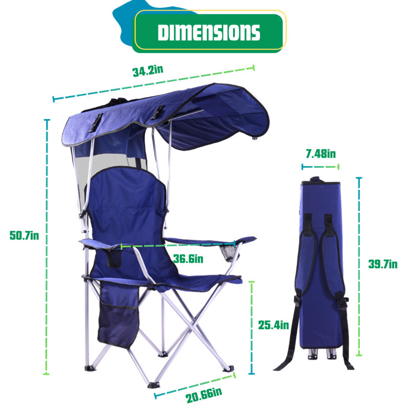 Portable Folding Chair With Shade Canopy For Adults Beach Chairs Canopy Shade Seating Camping And Folding Chairs For Outside