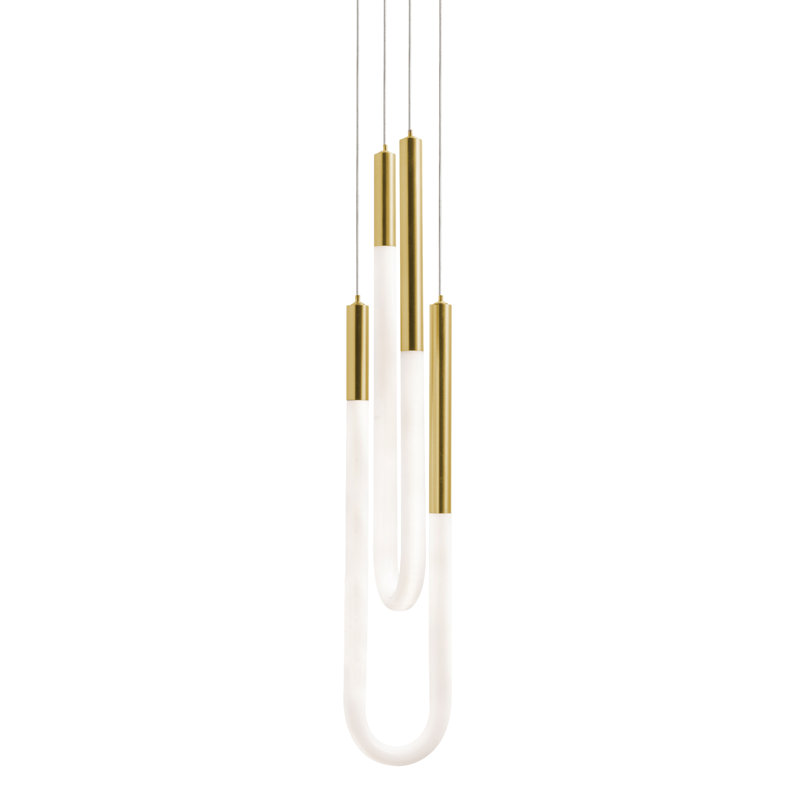 Adel Double LED Pendant, Light Antique Brass