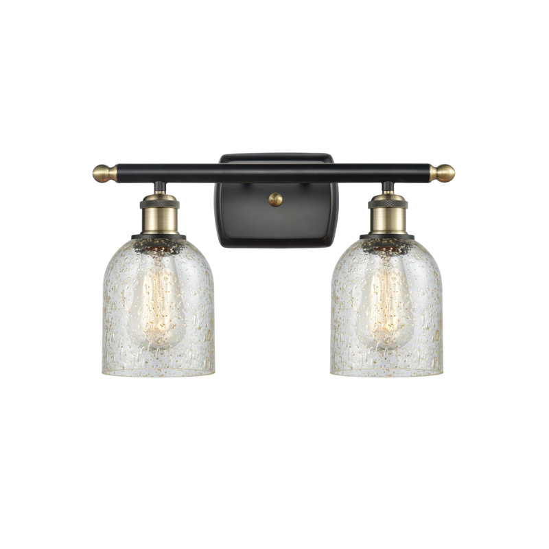Éclairage de salle de bain à intensité variable 2 lumières Vella, Ampoule DEL 6 watts Vinage, Mica, Laiton antique noir