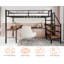 Lit mezzanine robuste avec bureau en L, grand espace de rangement et dispositifs de sécurité pour les pièces compactes-1787352106